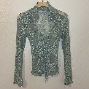 Nectar green Y2K lace top
